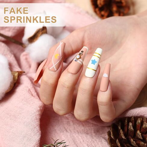MECCANIXITY Fake Sprinkles, 100G Star Moon Resin Fake Candy Sugar Faux Sprinkles Polymer Clay Slices for Nail Art DIY Crafts Cake Phone Case Shaker Card Filler, Blue/Dark Blue/Yellow in Saudi Arabia