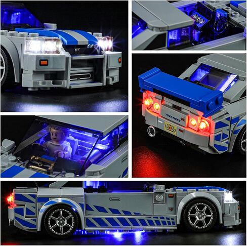 YEABRICKS LED Light for Lego-76917 Speed ​​Fast 2 Furious Nissan Skyline GT-R نموذج مكعبات البناء (مجموعة ليغو غير متضمنة) in Saudi Arabia