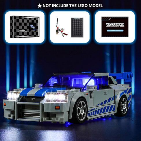 YEABRICKS LED Light for Lego-76917 Speed ​​Fast 2 Furious Nissan Skyline GT-R نموذج مكعبات البناء (مجموعة ليغو غير متضمنة) in Saudi Arabia