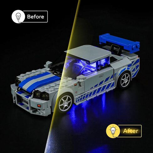 YEABRICKS LED Light for Lego-76917 Speed ​​Fast 2 Furious Nissan Skyline GT-R نموذج مكعبات البناء (مجموعة ليغو غير متضمنة) in Saudi Arabia