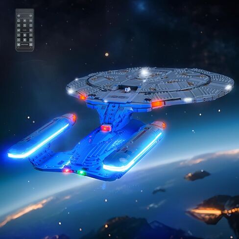 طقم إضاءة مطور متوافق مع Lego 10356 U.S.S. Enterprise NCC-1701-D - لا يوجد نموذج فقط للضوء، ملحقات مصابيح LED متوافقة مع Lego Enterprise 10356 (إصدار RC Light) in Saudi Arabia