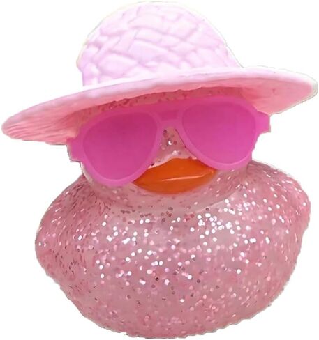 1PC Pink Sparkle Duck with Sun Hat and Glasses,Car Decoration Set,Party Decoration, Car Accessories in Saudi Arabia