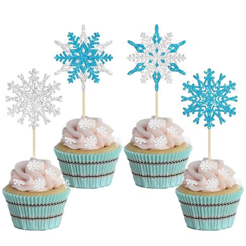 36 قطعة من Gyufise ندفة الثلج كب كيك القبعات العالية بريق الشتاء المجمدة موضوع ندفة الثلج كب كيك يختار لفصل الشتاء العجائب استحمام الطفل الأطفال عيد الميلاد حفلة عيد الميلاد لوازم تزيين الكيك باللون الفضي in Saudi Arabia