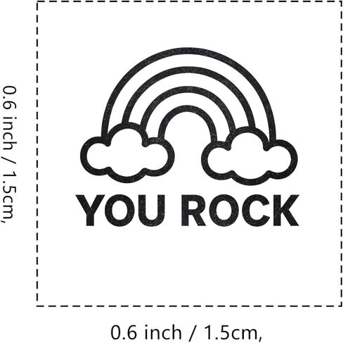ختم مطاطي You Rock Rainbow، ختم صغير صغير مقاس 3/5 بوصة لمخطط صنع بطاقات القصاصات in Saudi Arabia