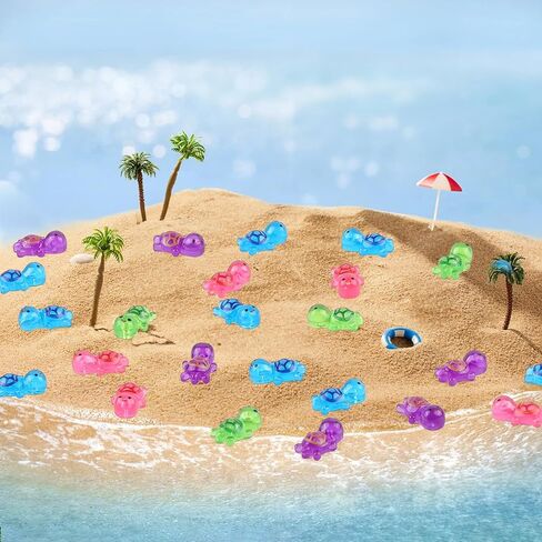 50PCS Luminous Mini Resin Turtle with 1 Pc Jumbo Resin Turtles, Miniature Tiny Turtles Glow in The Dark for Garden Dollhouse Micro Landscaping in Saudi Arabia