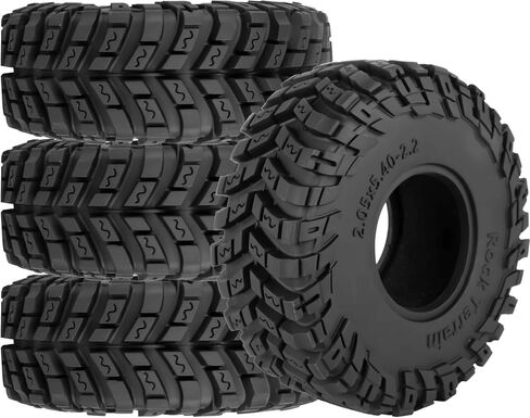 2.2 Inch RC Crawler Tires for 1/10 TRX4 SCX10 Capra AMG 6x6 Gen8 Everest Gen7 Pro Off-Road Vehicles,All-Terrain High Grip Soft Rubber Tires w/Deep Tread & Foam Insert,Styled in Saudi Arabia