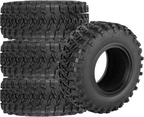 2.2 Inch RC Crawler Tires for 1/10 TRX4 SCX10 Capra AMG 6x6 Gen8 Everest Gen7 Pro Off-Road Vehicles,All-Terrain High Grip Soft Rubber Tires w/Deep Tread & Foam Insert,Styled in Saudi Arabia