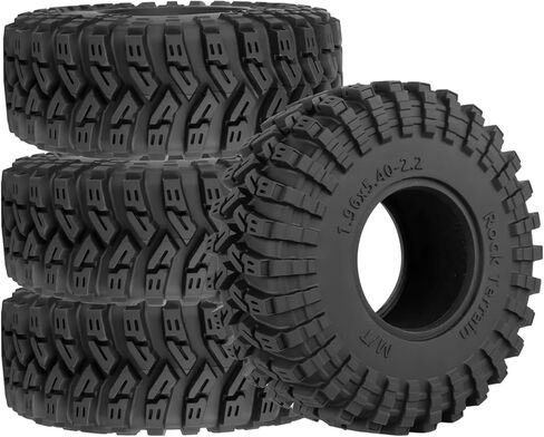 إطارات زاحفة RC مقاس 2.2 بوصة لمركبات الطرق الوعرة 1/10 TRX4 SCX10 Capra AMG 6x6 Gen8 Everest Gen7 Pro، إطارات مطاطية ناعمة ذات قبضة عالية لجميع التضاريس مع مداس عميق وإدراج إسفنجي، على شكل in Saudi Arabia
