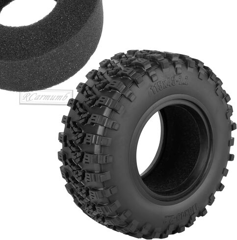 2.2 Inch RC Crawler Tires for 1/10 TRX4 SCX10 Capra AMG 6x6 Gen8 Everest Gen7 Pro Off-Road Vehicles,All-Terrain High Grip Soft Rubber Tires w/Deep Tread & Foam Insert,Styled in Saudi Arabia