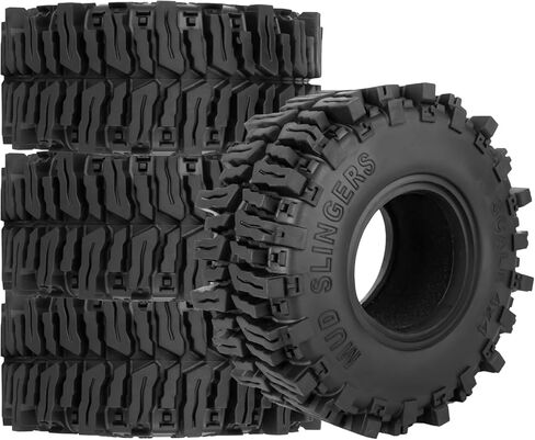 2.2 Inch RC Crawler Tires for 1/10 TRX4 SCX10 Capra AMG 6x6 Gen8 Everest Gen7 Pro Off-Road Vehicles,All-Terrain High Grip Soft Rubber Tires w/Deep Tread & Foam Insert,Styled in Saudi Arabia