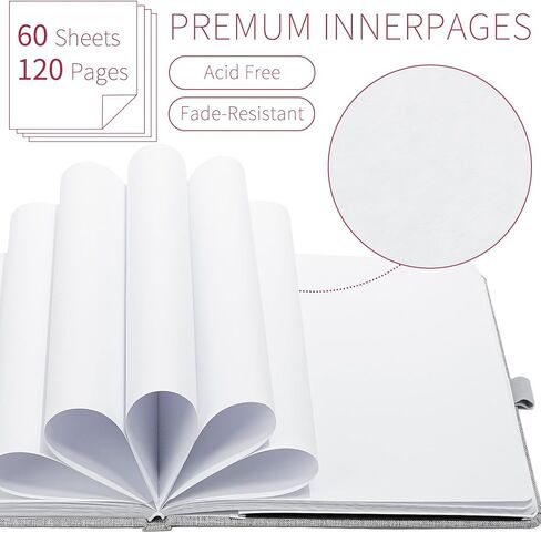 كتب رسم Vienrose مقاس 5.5 بوصة × 5.5 بوصة، كتاب رسم متين بغطاء من الكتان مع ورق خالٍ من الأحماض، لوحة رسم للأطفال والمبتدئين والمهنيين، لوازم فنية للبالغين والطلاب (رمادي، 60 ورقة) in Saudi Arabia