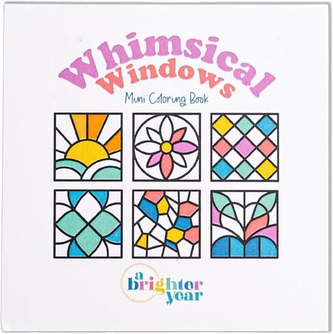 عام أكثر إشراقًا، كتاب التلوين الصغير الأصلي للبالغين - إصدار Windows غريب الأطوار - حجم الجيب 3 × 3 بوصة، 50 صفحة، غلاف مسطح، ورق سميك، لا نزيف - تخفيف التوتر والقلق in Kuwait