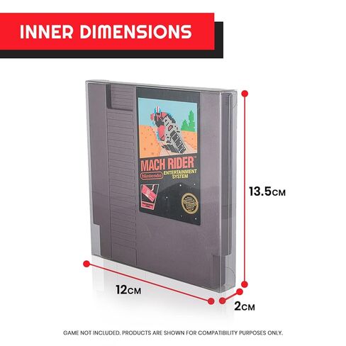 واقي خرطوشة ألعاب الفيديو NES الكلاسيكي متوافق مع عربة ألعاب Nintendo NES - واقي ألعاب الفيديو PET مقاس 0.40 مم متوافق مع Duck Hunt وAdventure Island وMega Man وPunch Out (عبوة من 25 قطعة) in Saudi Arabia