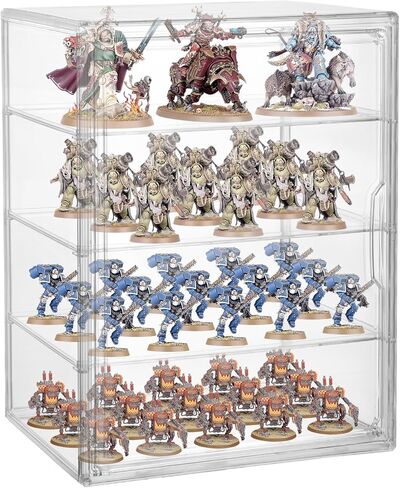 Clear Acrylic Miniature Storage Case with Magnetic Door for Collectibles Stackable Miniature Carrying Case Transport Action Figure Display Case for Warhammer 40k Miniatures, Death Guard 40k in Saudi Arabia
