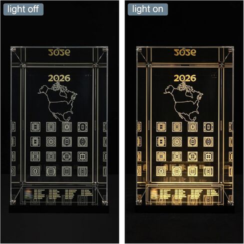 Display Case with LED Lighting & Metal Screw Structure, Clear Acrylic Showcase Box for Lego 43020 FIFA World Cup Trophy Building Set (Only Case - Model Not Included) in Kuwait