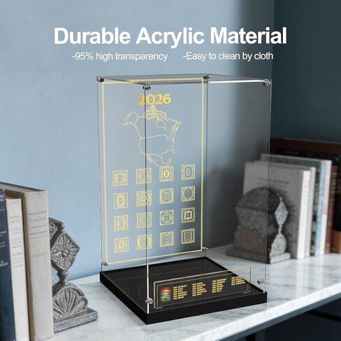 Display Case with LED Lighting & Metal Screw Structure, Clear Acrylic Showcase Box for Lego 43020 FIFA World Cup Trophy Building Set (Only Case - Model Not Included) in Kuwait