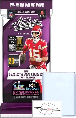 2025 Absolute Football NFL Fat Pack with 20 Trading Cards + Toploader + StreetCards Magnet! Look for The Kaboom Horizontals! in Kuwait