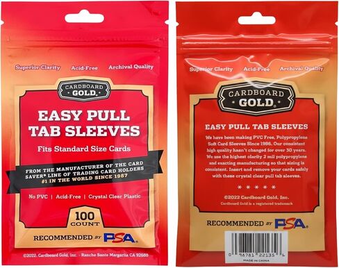 غلاف من الورق المقوى الذهبي بطول 2 مل لحامل البطاقات شبه الصلبة المتوافق مع حافظة البطاقات 1 والمحمل العلوي لتقديمات التصنيف - تصميم علامة تبويب سحب آمنة أرشيفية - عدد 100 in Kuwait