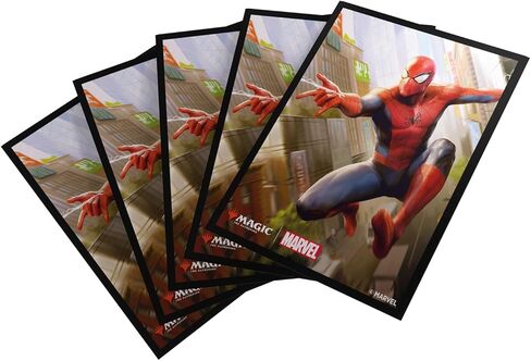 Gamegenic Magic: The Gathering Marvel's Spider-Man Premium Art Sleeves - Spider-Man - 105 حافظة بطاقات مزخرفة غير لامعة مع عمل فني كامل الألوان، تغليف جاهز للبطولات وخالي من البلاستيك in Kuwait