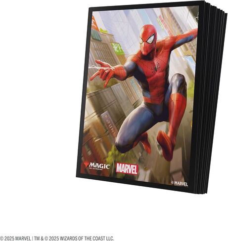 Gamegenic Magic: The Gathering Marvel's Spider-Man Premium Art Sleeves - Spider-Man - 105 حافظة بطاقات مزخرفة غير لامعة مع عمل فني كامل الألوان، تغليف جاهز للبطولات وخالي من البلاستيك in Kuwait