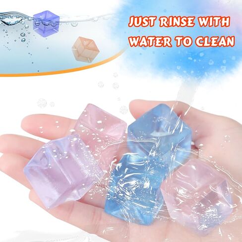 0.98IN 30 Pcs Ice Cubes Fidget Toys,Soft Square Squeeze Cube Anxiety Stress Relief Ball Squishies Bulk for Kid Adult Party Favor Gifts,Random Color in Saudi Arabia