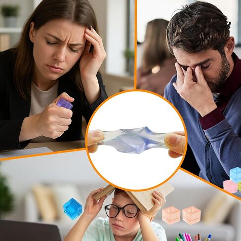 0.98IN 30 Pcs Ice Cubes Fidget Toys,Soft Square Squeeze Cube Anxiety Stress Relief Ball Squishies Bulk for Kid Adult Party Favor Gifts,Random Color in Saudi Arabia