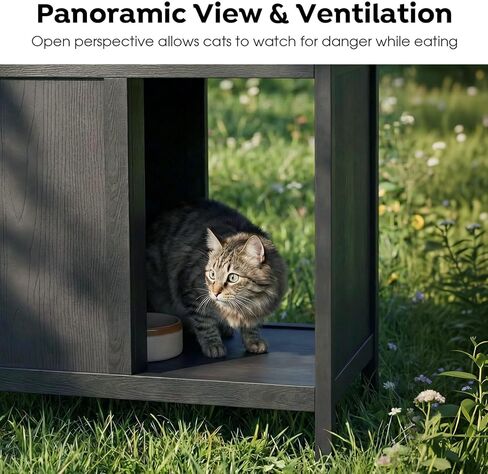 Veehoo Outdoor Cat Feeding Station, Cat Shelter Outdoor Weatherproof with 2 Entrances, Elevated Waterproof Feral Stray Cats House for Food and Water in Saudi Arabia