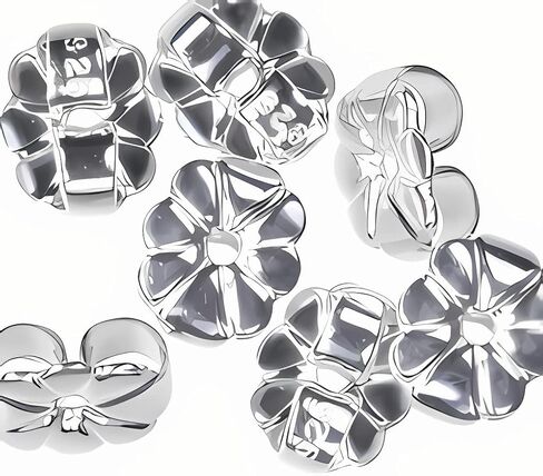 uGems 6 Pairs Sterling Silver Butterfly Earring Backs, 6mm Size, Lightweight & Secure, Fits Hole Size .026"-.035", Hypoallergenic Jewelry Findings for Earrings & Repairs - SKU: ss163-6pairs in Saudi Arabia
