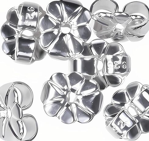 uGems 6 Pairs Sterling Silver Butterfly Earring Backs, 6mm Size, Lightweight & Secure, Fits Hole Size .026"-.035", Hypoallergenic Jewelry Findings for Earrings & Repairs - SKU: ss163-6pairs in Saudi Arabia
