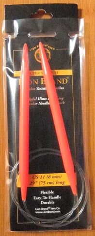 Lion Brand Yarn 400-5-1105 Circular Knitting Needles, 29-Inch, Size 11, 8mm, Red in Saudi Arabia