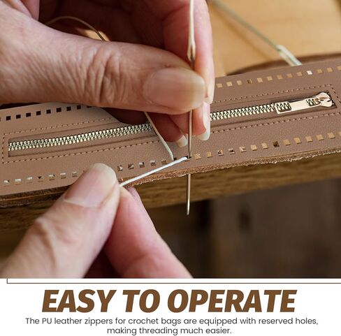 6 قطع من سحاب كروشيه من جلد البولي يوريثان مع فتحات 27 سم/10.6 بوصة من Realand، سحابات معدنية لتثبيت إطار الخياطة لحقيبة الملابس DIY وصنع إكسسوارات الحرف اليدوية، 3 ألوان in Kuwait