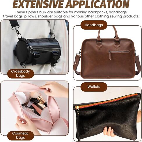 6 قطع من سحاب كروشيه من جلد البولي يوريثان مع فتحات 27 سم/10.6 بوصة من Realand، سحابات معدنية لتثبيت إطار الخياطة لحقيبة الملابس DIY وصنع إكسسوارات الحرف اليدوية، 3 ألوان in Kuwait