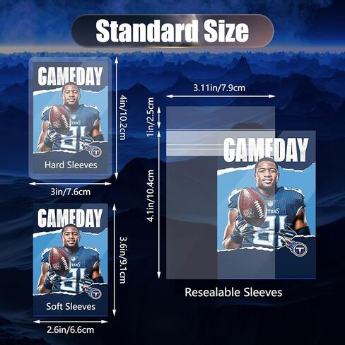 أكمام بطاقات حماية ثلاثية 300 قيراط للبطاقات، أحمال علوية ممتازة للبطاقات، بطاقة بلاستيكية صلبة مقاس 3 × 4 بوصة، حامل بطاقات تجارية رياضية (100 تحميل علوي + 100 أكمام بيني + 100 أكمام بيني قابلة للإغلاق) in Kuwait