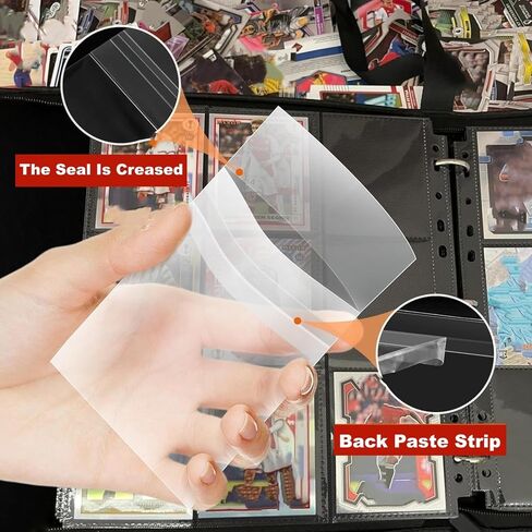 أكمام بطاقات حماية ثلاثية 300 قيراط للبطاقات، أحمال علوية ممتازة للبطاقات، بطاقة بلاستيكية صلبة مقاس 3 × 4 بوصة، حامل بطاقات تجارية رياضية (100 تحميل علوي + 100 أكمام بيني + 100 أكمام بيني قابلة للإغلاق) in Kuwait