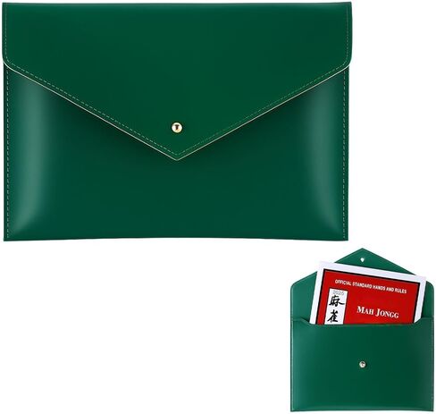 Mahjong Card Sleeve 8 x 5.75 PU Mahjong Gifts Card Portfolio Hold 4+ Large or Small Format Mahjongs Cards Accessories and Supplies for Mahjongs Lover in Saudi Arabia