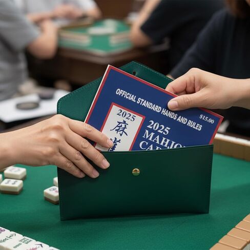 Mahjong Card Sleeve 8 x 5.75 PU Mahjong Gifts Card Portfolio Hold 4+ Large or Small Format Mahjongs Cards Accessories and Supplies for Mahjongs Lover in Saudi Arabia