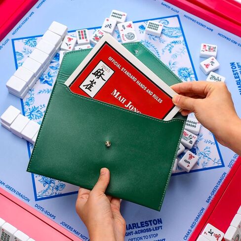 Mahjong Card Sleeve 8 x 5.75 PU Mahjong Gifts Card Portfolio Hold 4+ Large or Small Format Mahjongs Cards Accessories and Supplies for Mahjongs Lover in Saudi Arabia