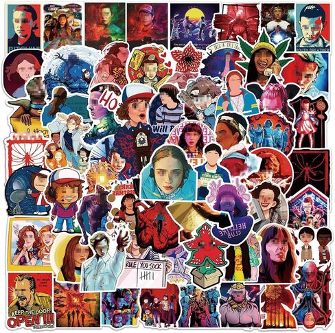 100 قطعة من ملصقات Stranger Things 5 ​​- ملصقات موضوعية للفيلم للموسم الخامس - فينيل مقاوم للماء سهل الالتصاق وقابل للإزالة لمحبي محبي سجل القصاصات وزجاجات المياه للمراهقين in Kuwait