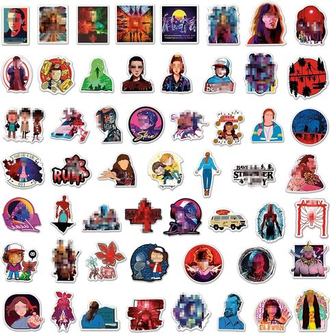 100 قطعة من ملصقات Stranger Things 5 ​​- ملصقات موضوعية للفيلم للموسم الخامس - فينيل مقاوم للماء سهل الالتصاق وقابل للإزالة لمحبي محبي سجل القصاصات وزجاجات المياه للمراهقين in Kuwait