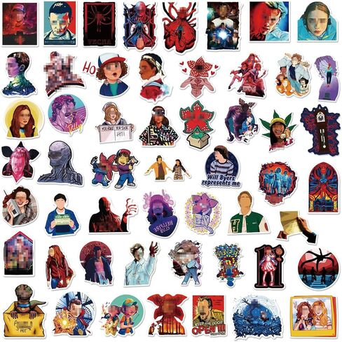 100 قطعة من ملصقات Stranger Things 5 ​​- ملصقات موضوعية للفيلم للموسم الخامس - فينيل مقاوم للماء سهل الالتصاق وقابل للإزالة لمحبي محبي سجل القصاصات وزجاجات المياه للمراهقين in Kuwait