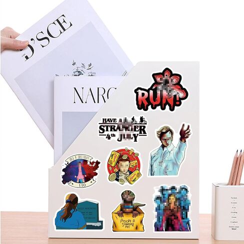 100 قطعة من ملصقات Stranger Things 5 ​​- ملصقات موضوعية للفيلم للموسم الخامس - فينيل مقاوم للماء سهل الالتصاق وقابل للإزالة لمحبي محبي سجل القصاصات وزجاجات المياه للمراهقين in Kuwait