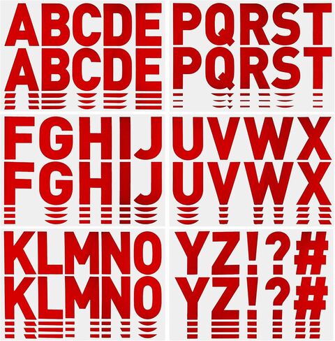 Chinco 232 Pieces 24 Sheets Letter Stickers Large Bulletin Board Letters for Classroom Poster Stickers Alphabet Label 2.5 Inch Self Adhesive Numbers for Classroom(Letter,Red) in Saudi Arabia