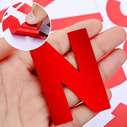 Chinco 232 Pieces 24 Sheets Letter Stickers Large Bulletin Board Letters for Classroom Poster Stickers Alphabet Label 2.5 Inch Self Adhesive Numbers for Classroom(Letter,Red) in Saudi Arabia