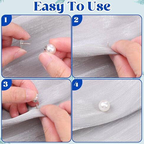 50Pcs Pearl Buttons, No Need to Sew Pearl Buttons, Reusable 10mm Pearls Push Pins, Removable Brooch Pins for Shirts, Dresses, Sweaters, Suspenders DIY Crafts Bustle Clips Wedding in Saudi Arabia