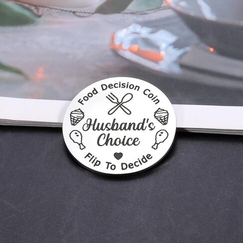 Food Decision Coin - Husband Wife Valentines Date Night Gift for Men Women, Valentines Day Gift Decision Coin 1 Anniversary Keychain Gifts, Funny Food Decide Coins for Boyfriend Girlfriend Couples in Saudi Arabia