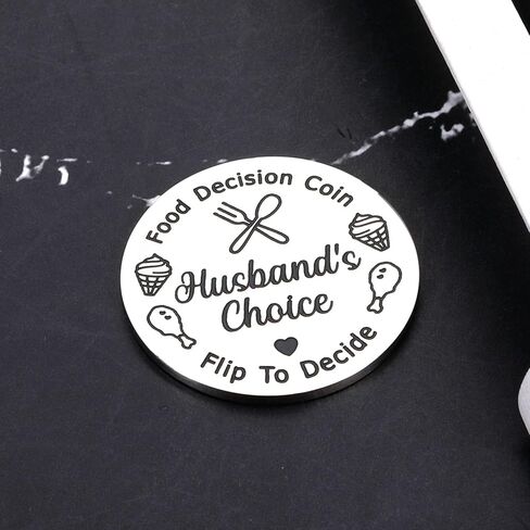 Food Decision Coin - Husband Wife Valentines Date Night Gift for Men Women, Valentines Day Gift Decision Coin 1 Anniversary Keychain Gifts, Funny Food Decide Coins for Boyfriend Girlfriend Couples in Saudi Arabia