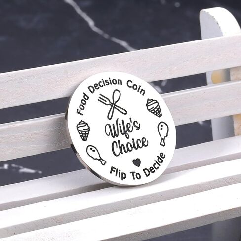 Food Decision Coin - Husband Wife Valentines Date Night Gift for Men Women, Valentines Day Gift Decision Coin 1 Anniversary Keychain Gifts, Funny Food Decide Coins for Boyfriend Girlfriend Couples in Saudi Arabia