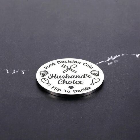 Food Decision Coin - Husband Wife Valentines Date Night Gift for Men Women, Valentines Day Gift Decision Coin 1 Anniversary Keychain Gifts, Funny Food Decide Coins for Boyfriend Girlfriend Couples in Saudi Arabia