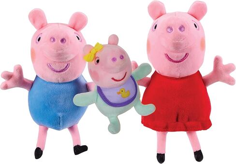 Peppa Pig Plush 3 Piece Set - Peppa, George & Baby Evie - Super Soft Classic Plush Toy 18 Months + in Saudi Arabia