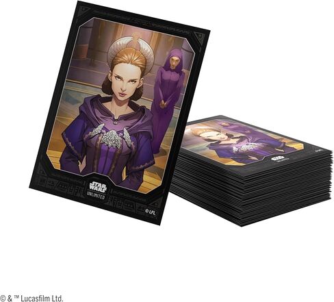 Asmodee Star Wars: Unlimited Padme Amidala Art Sleeves - Officially Licensed Pack of 60 Art Sleeves and 2 Clear Sleeves, Optimized Size for Star Wars: Unlimited and Other TCG and LCG Games in Saudi Arabia